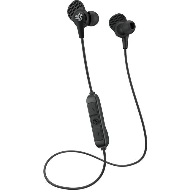 JLab JBuds Pro Bluetooth trådlösa öronsnäckor med titan 10 mm drivrutiner och bullerisolering, inkluderar specialanpassade gelspetsar och cushfenor, blågrön