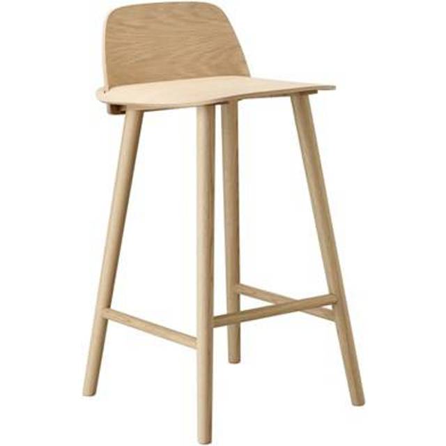 Muuto - Nerd 65 cm Grey - Barstolar &amp; barpallar - David Geckeler - Grå - Trä