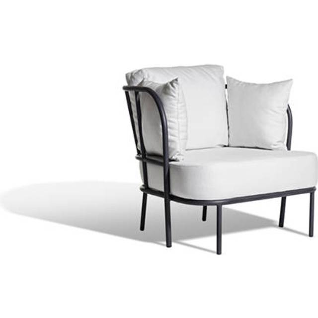 Skargaarden Saltö loungefåtölj Sunbrella silver grey, charcoal grey aluminiumram - Grå