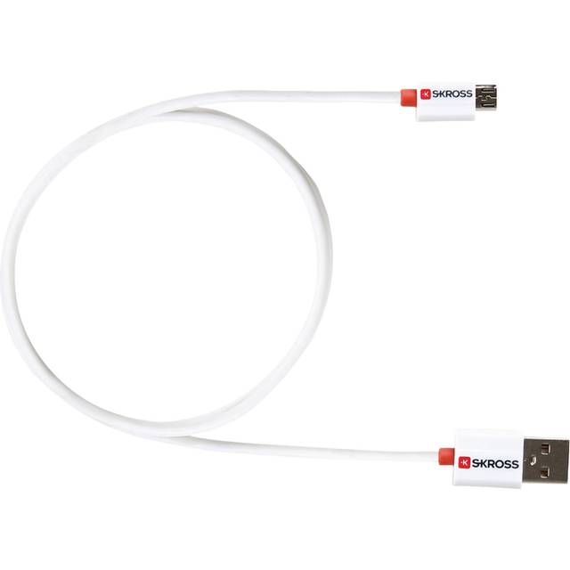 Skross USB-kabel USB 2.0 USB-A kontakt, USB-Micro-B-kontakt 1.00 m Silver 2700240