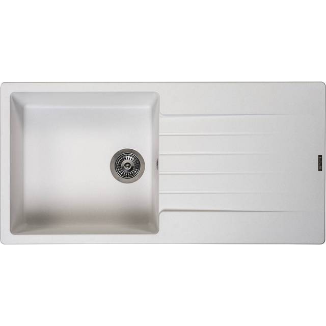 Reginox Harlem Reversible Composite Kitchen Sink & Drainer Single Bowl in White Granite Composite