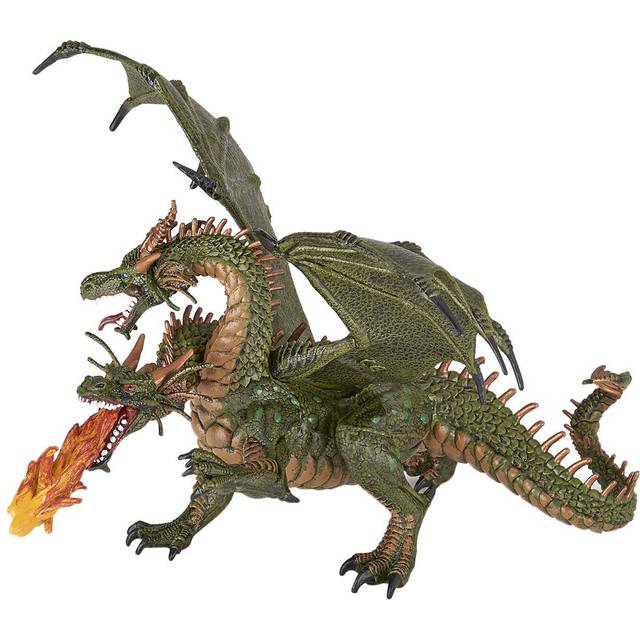 PAPO Fantasy World Two Headed Dragon Toy Figure - Green