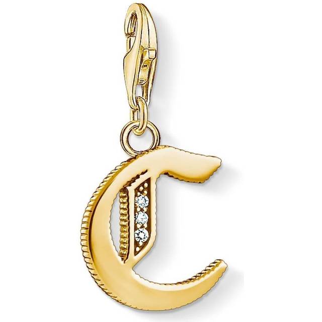 THOMAS SABO Gold Plated Cubic Zirconia C Charm 1609-414-39
