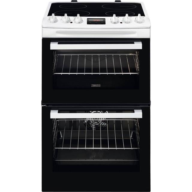 Zanussi ZCV46250WA 55cm Double Oven Electric Cooker With Ceramic Hob