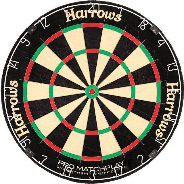 Harrows Dart Board Pro Matchplay I darttavla, officiell storlek, darttavla med ultratunn knivtråd för maximal poäng, kompatibel med darttavlans stativ, darttavla belysning