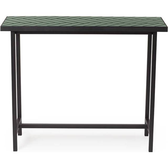 Herringbone Tile Side Table High, White