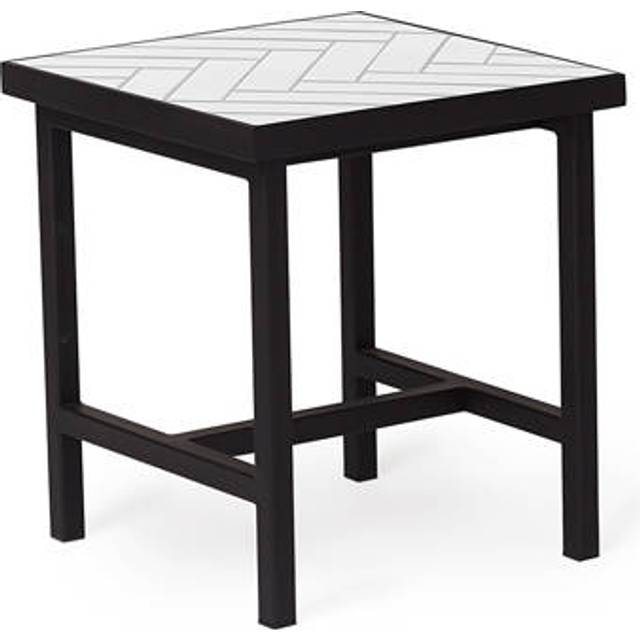 Herringbone Tile Side Table Low, Forest Green