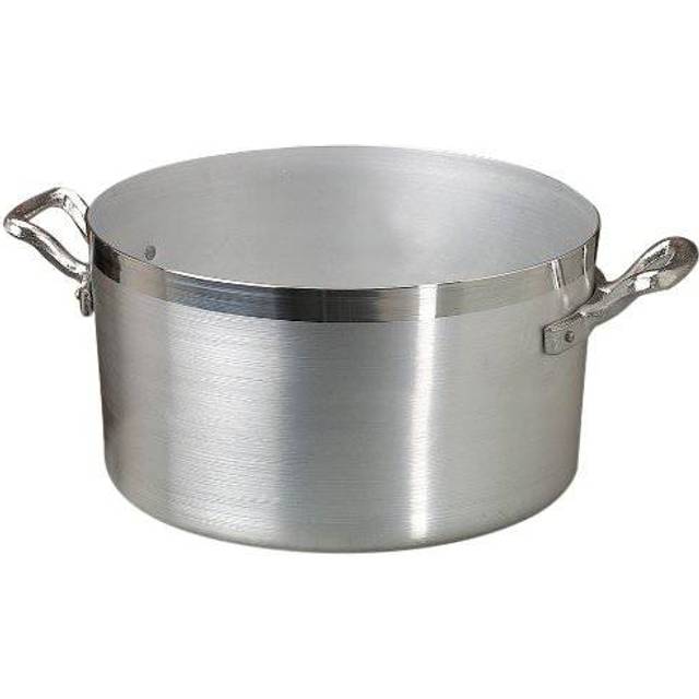 Pentole Agnelli hög gryta av aluminium BLTF, med 2 handtag av rostfritt stål, silver, 10 liter