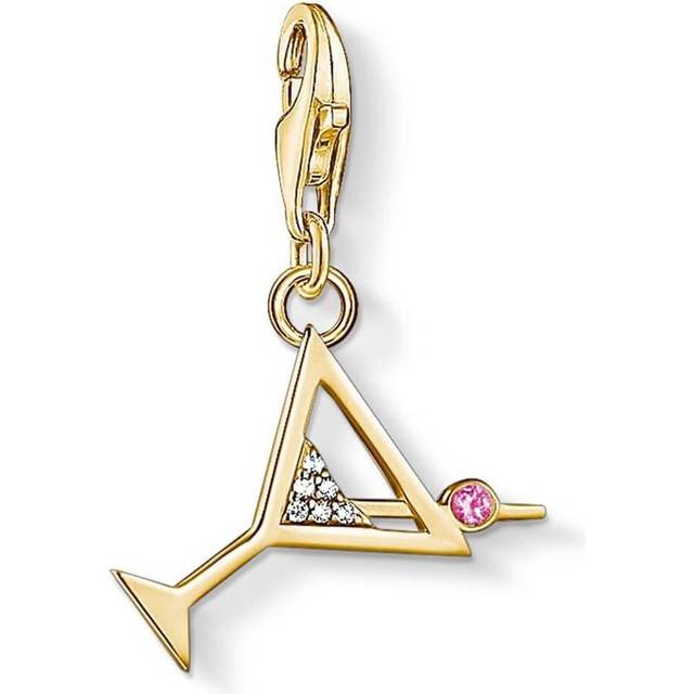 THOMAS SABO Gold Plated Cocktail Glass Charm For Women - gold