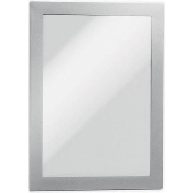 Durable Duraframe Self Adhesive Magnetic Signage Frame, 2 Pack, A5 Silver