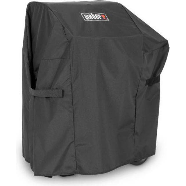 Weber Premium Grillöverdrag för Spirit & Spirit II 200-serien, andningsbar UV- & vattentålig, med kardborrfäste för fästning, grillöverdrag, BBQ-överdrag - Svart (7182)