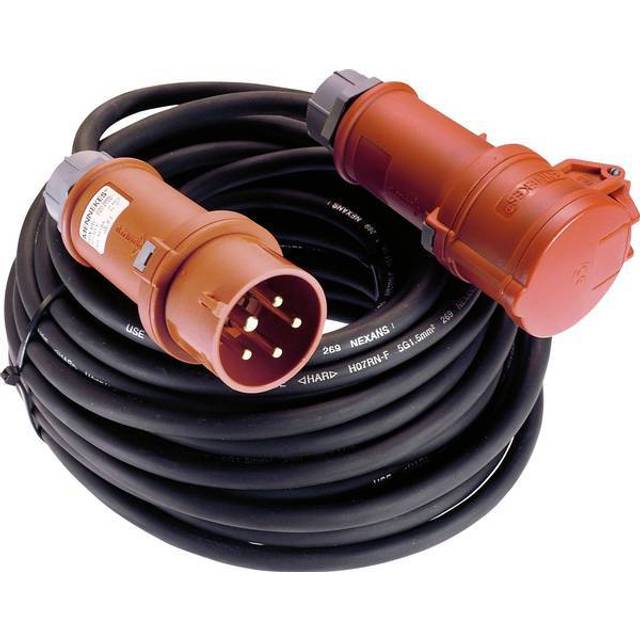 as - Schwabe Starkstrom Verlängerungskabel 50 m – 400 V, 16 A Verlängerungskabel – Ideal für Baustelle / Garten – 5-polige, robuste Verlängerung für Außenbereich – IP44 – Made in Germany I 60512