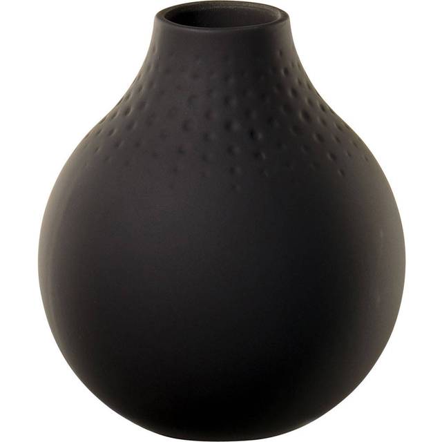 Villeroy och Boch Collier Noir vas pärla nr. 3, 11 x 11 x 12 cm, premium porslin, svart