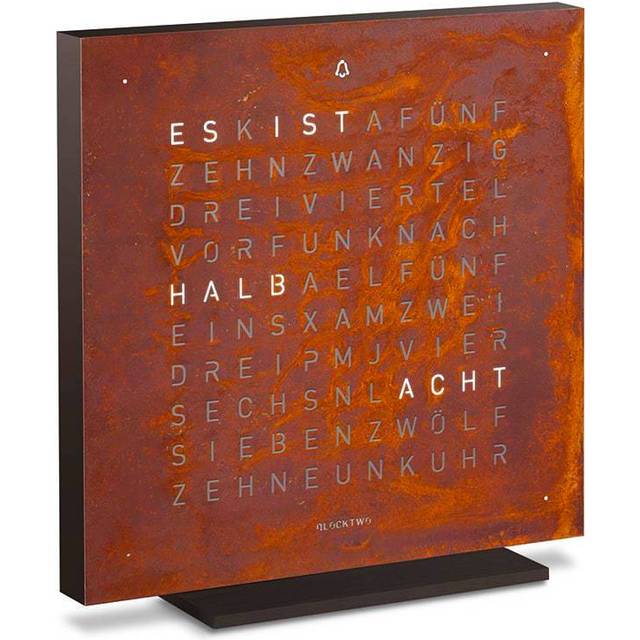 QLOCKTWO Earth 13.5 Early Grey Tea Table Clock Aluminium