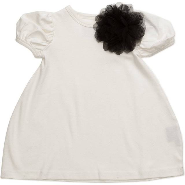 The Tiny Universe Girls White Organic Cotton Flower Dress - 2 year