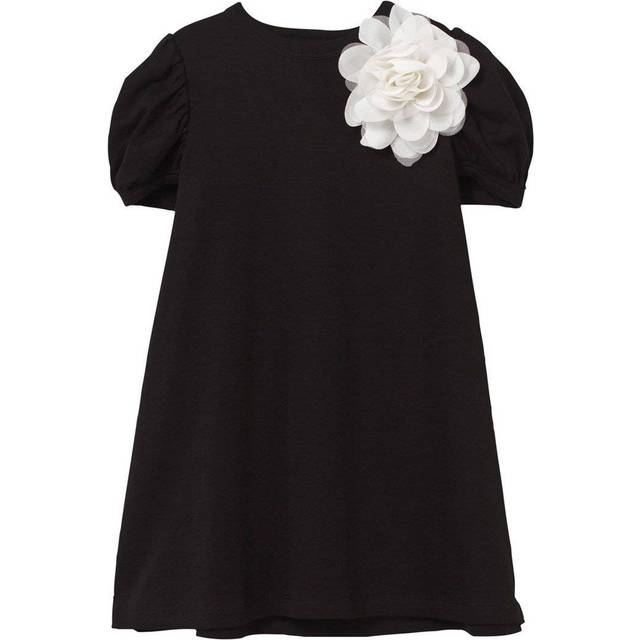 The Tiny Universe Girls Black Organic Cotton Dress - 6 year