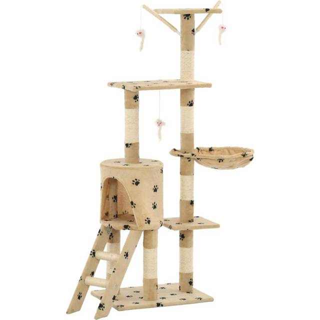 vidaXL Katträd med klöspelare i sisal 138 cm grå