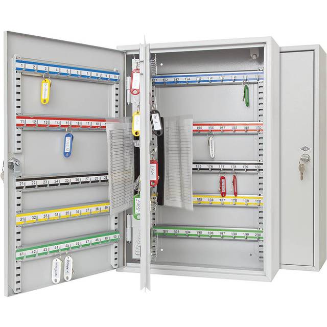 Wedo 10272037X Key Cabinet with Space for 200 Keys 55.0 x 38.0 x 14.0 cm Light Grey