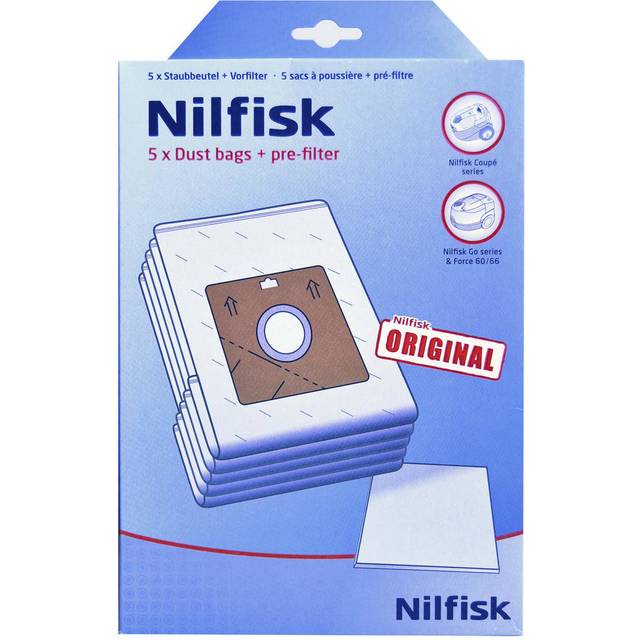 Nilfisk dammsugarpåsar för Compact - Go - Force 60/66 - 122/144 - Coupé - One - 5 st.