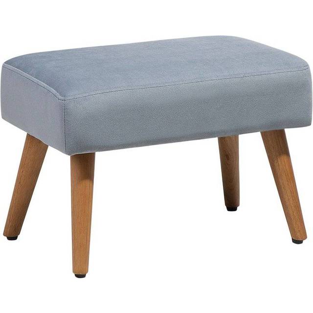 Velvet Footstool Grey TAKOMA