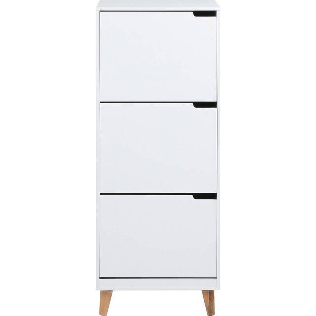 Florence Mitra 3 Flip Down Door White Shoe Cabinet - Furniture To Go - 133.5 x 47 x 30cm