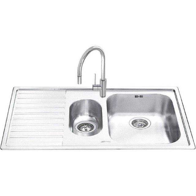 LL102S-2 Stainless Steel 1.5 Bowl Inset Sink With Left Hand Drainer