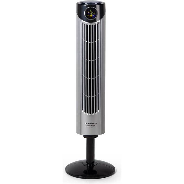 Orbegozo TWM 1015 – jonisk tornfläkt, fjärrkontroll, tre fläktlägen, digital display, timerfunktion, tre hastigheter, tyst, roterbar 80 grader, 45 W, grå/svart