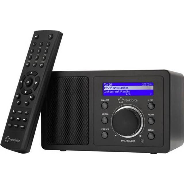 Renkforce RF-IR-MONO1 Internet-bordsradio Internet Bluetooth, AUX, WiFi, Internetradio DLNA-kompatibel Svart