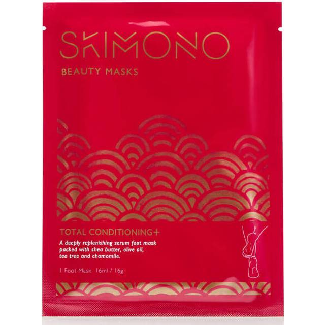 Skimono Total Conditioning+ Foot Mask, Intensive Moisturising Bio-Cellulose Treatment Socks, with Shea Butter, Olive Oil, Tea Tree Oil & Chamomile, 14