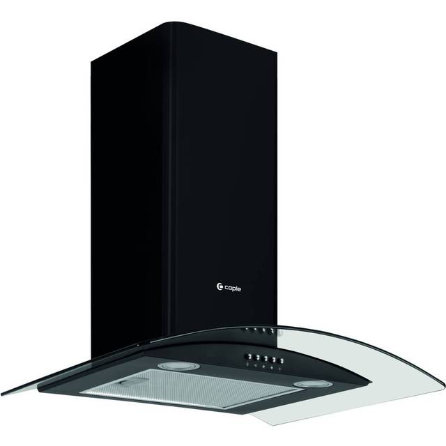 Caple CGC611BK 60cm Curved Glass Chimney Hood - BLACK