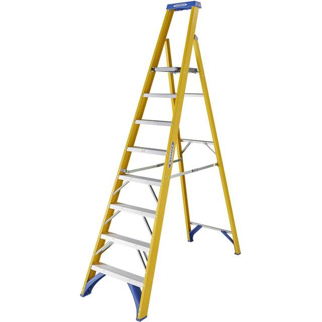 Werner Fibreglass Platform Stepladder 8 Tread