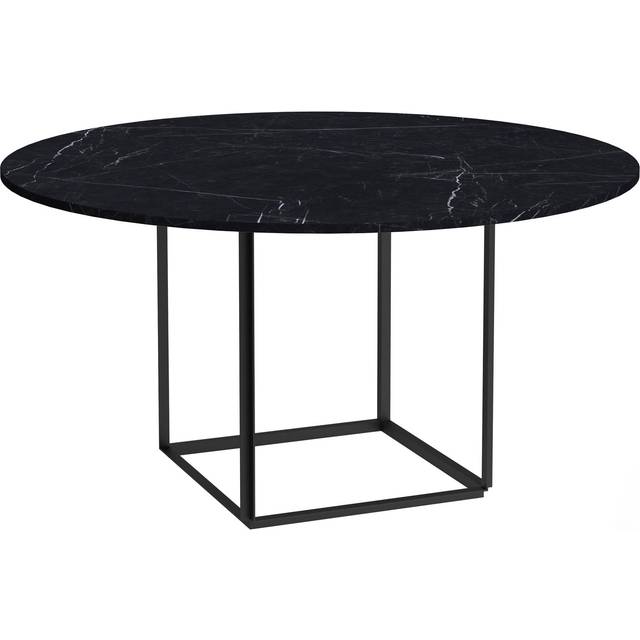 New Works Florence matbord runt Black ash-ø120 cm-svart stativ