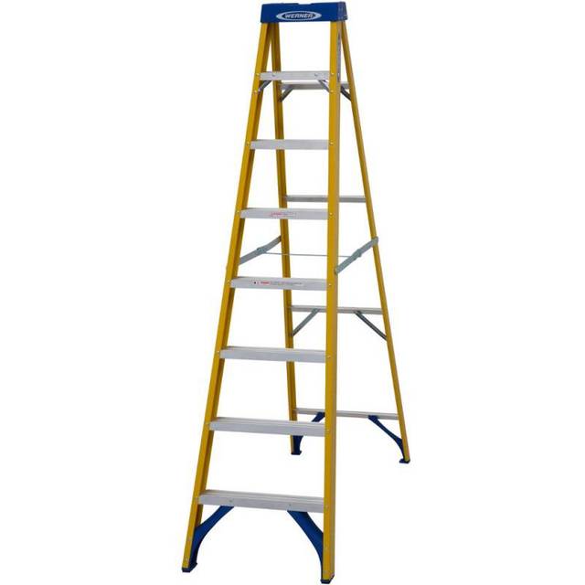 Werner 8 Tread Fibreglass Swingback Stepladder