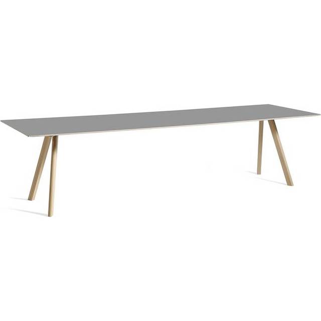 Hay bord - CPH30 table - 300 x 90 cm - bordplade grøn linoleum/ben i eg (vandbaseret lak)