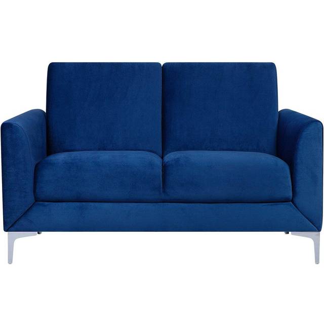 Beliani Sofa 2 Seater Fenes Velvet Navy Blue - One Size