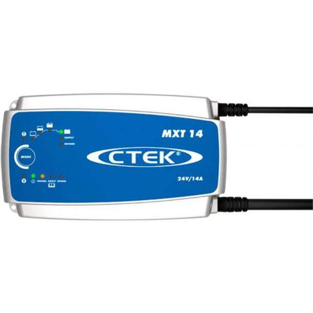 CTEK MXT 14 Professionell Batteriladdare 24V Och Strömförsörjning För Kommersiella Fordon, Bussar Och Lastbilar, Strömförsörjning, Rekonditionering Och AGM-Läge Med Inbyggd Temperatursensor