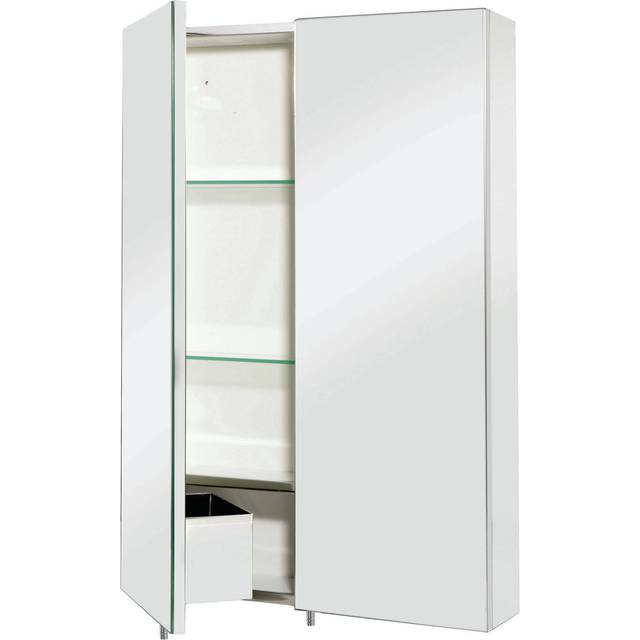 Double Door Large Stainless Steel Bathroom Cabinet, 74 x 50cm - Colorado - Croydex