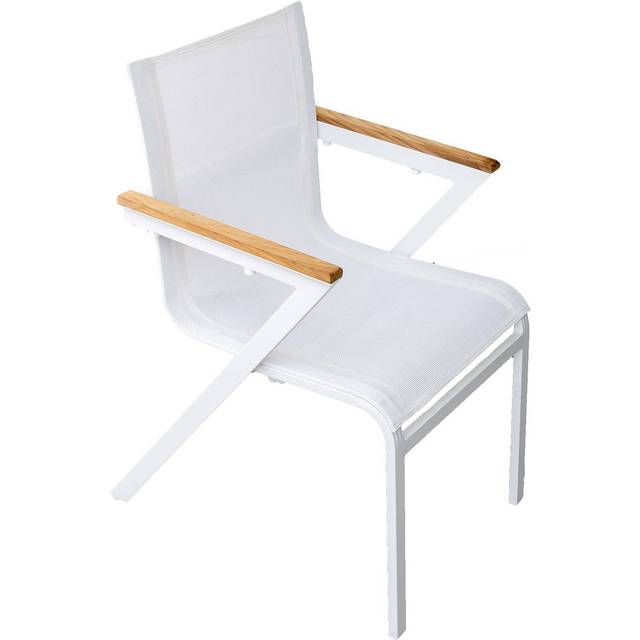 Mexico karmstol (stapelbar) vit/teak