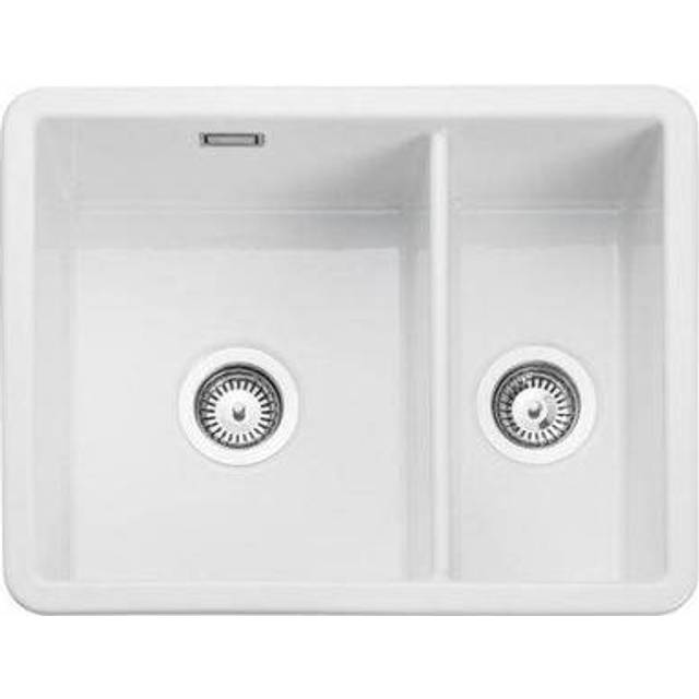 Rangemaster Rustique Kitchen Sink 1.5 Bowl Left Hand Ceramic White FREE Waste