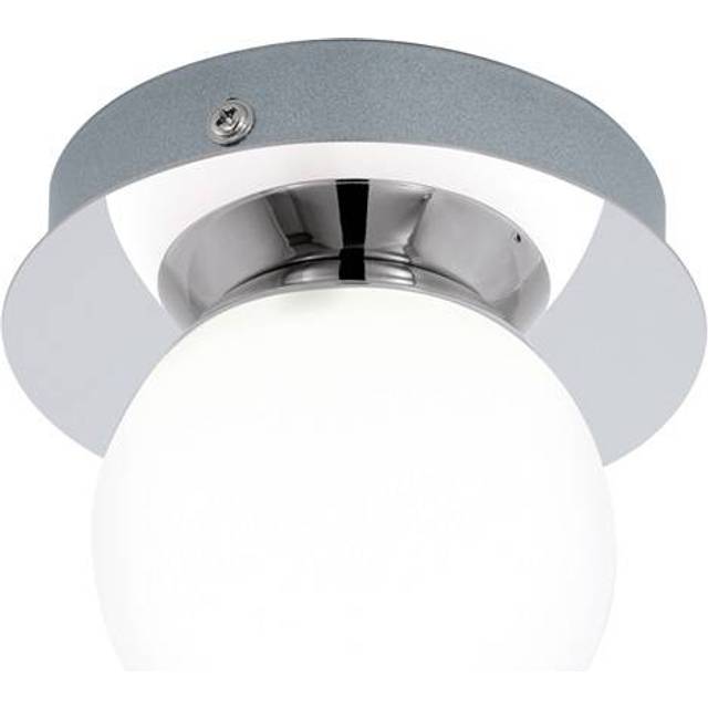 Mosiano - led Bathroom Flush Globe Ceiling Light Polished Chrome and Opal Glass IP44 - Eglo