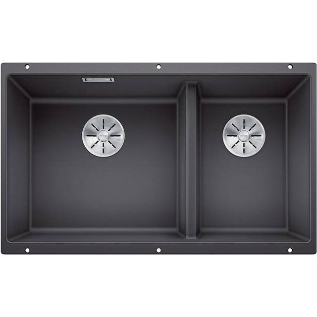 Subline Double Bowl Undermount Kitchen Sink - Rock Grey (860mm L X 460mm W)