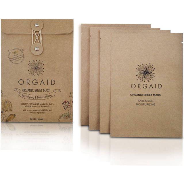 ORGAID Organic Sheet Mask  Made in USA Antiaging  Moisturizing pack of 4