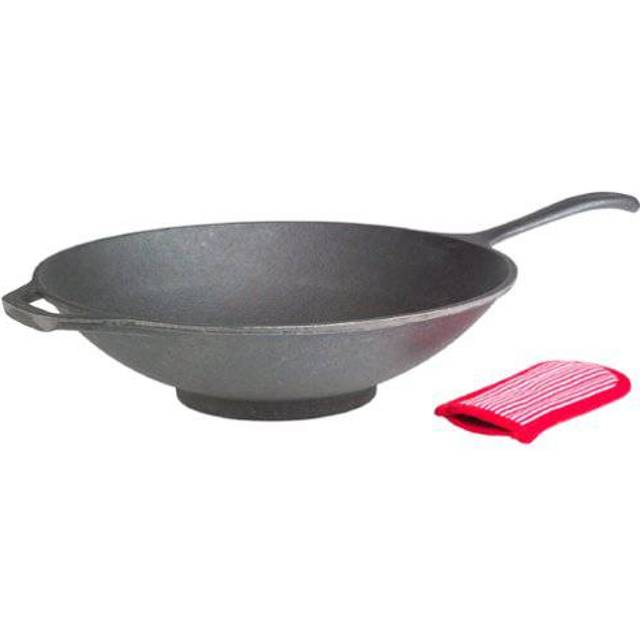 Chef Collection Wok Gjutjärn 30 cm - Svart (30 cm.)