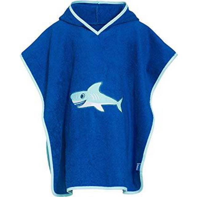 Playshoes Unisex Kinder Unisex Kinder Poncho badrock 7 - Blau Hai S (bis ca. 4 Jahre)