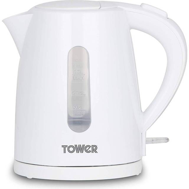 Tower T10029W 1L Jug Kettle with 360Â° Swivel Base, 2200W, White (1L)
