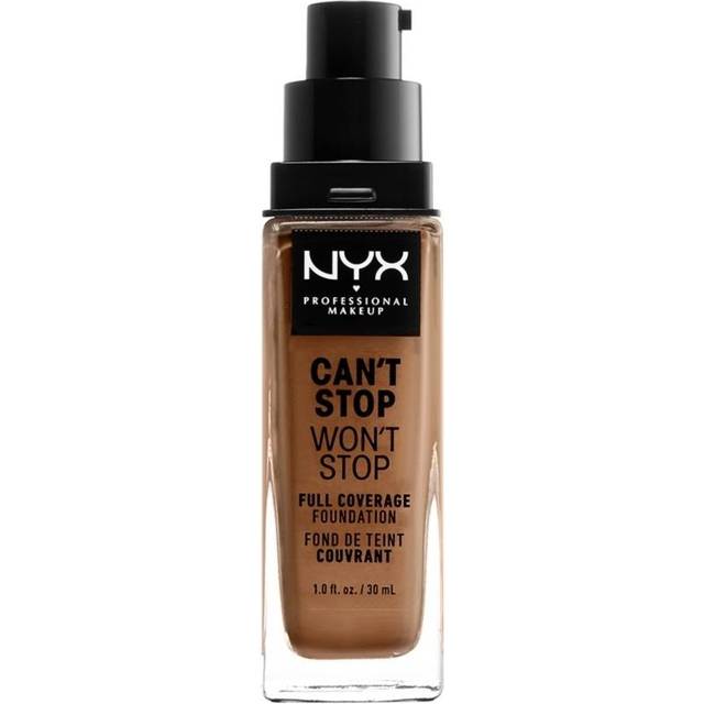 NYX PROFESSIONAL MAKEUP, Can't Stop Won't Stop Full Coverage Foundation, Långvarig, Vattenfast, Vegansk formula, Matt Finish, nyans: Mahogany