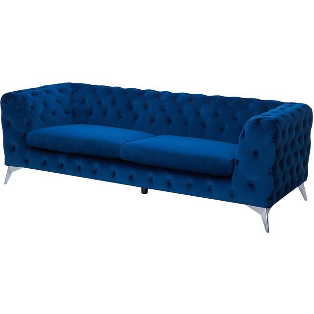 3 Seater Velvet Fabric Sofa Emerald Green SOTRA