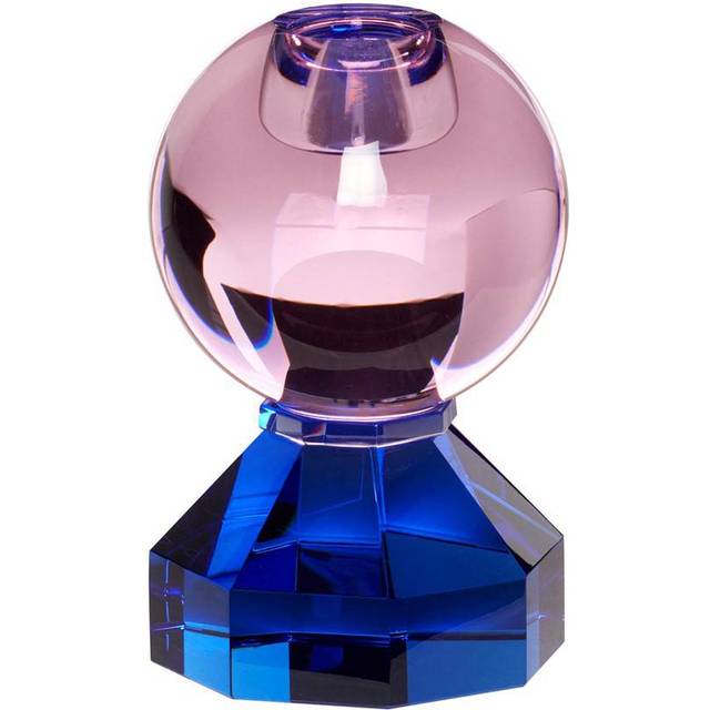 Gem Candlestick 11 cm, Pink/Blue