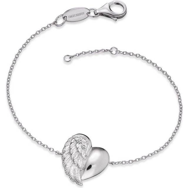 Angel Whisperer Silver Heart Wing Bracelet ERB-LILHEARTWING