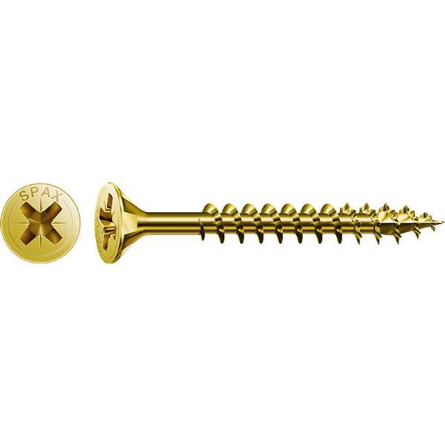 Spax - Pozi Countersunk Wood Screw Zinc - Yellow 4MM x 60MM (Box-100)